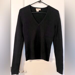 MICHAEL KORS Women’s Black Cashmere V-Neck Sweater Size S
